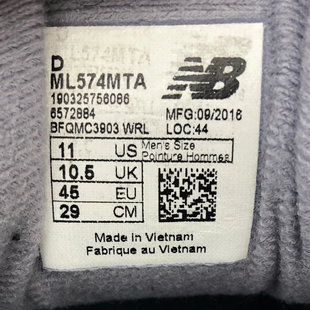 New Balance 574 Lifestyle Shoes Mens 11 US Molton Gunmetal Grey Gold  ML574MTA
